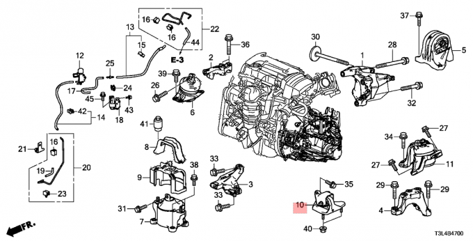 Transport en caoutchouc Honda Accord 2013-2015 d'Assy de bande de frottement de MTg de bâtis de moteur de réducteur de transmission 2,4 L 50850-T2F-A11